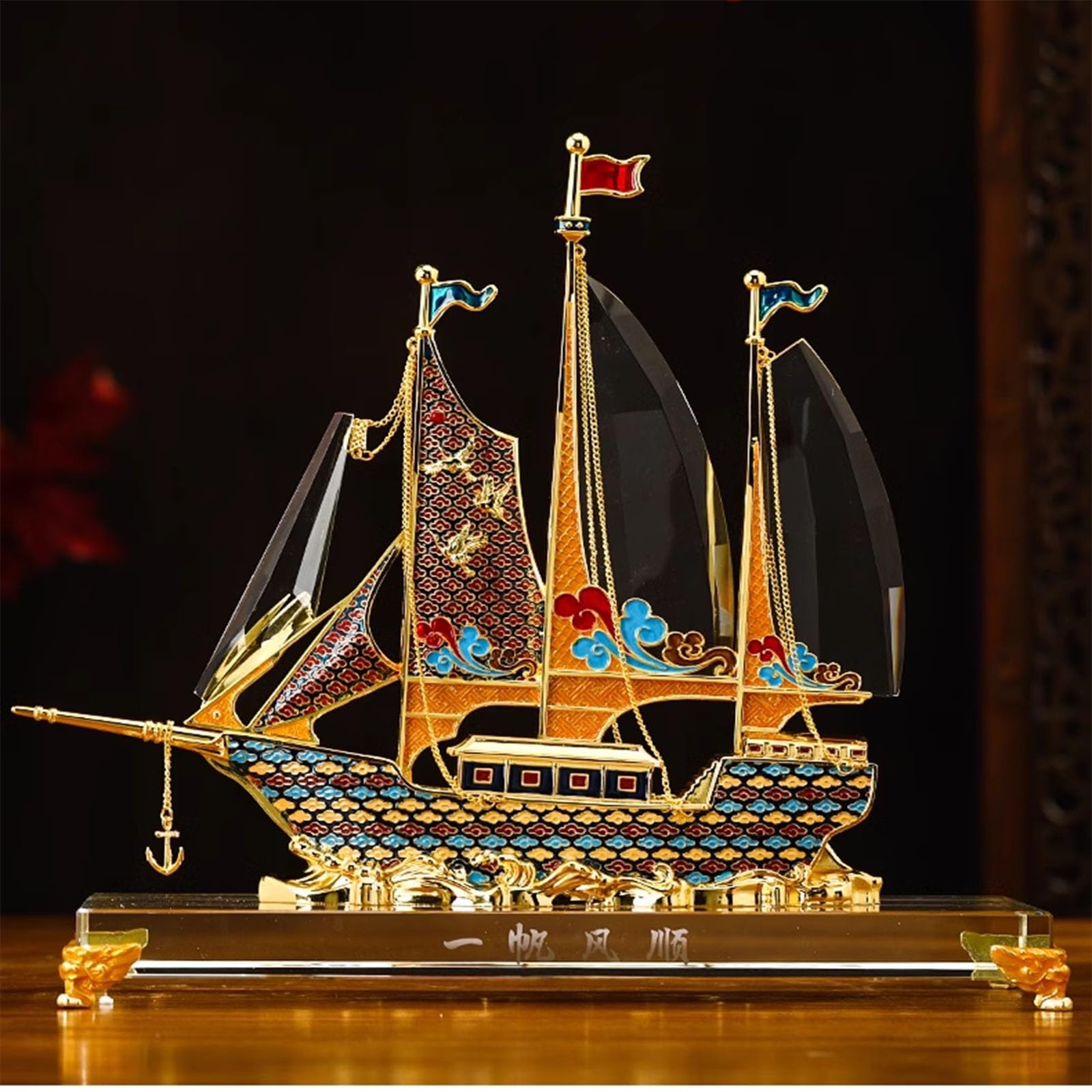 Amazon.co.jp: ミニチュア航海船デザインの装飾品、順風満帆船の装飾品